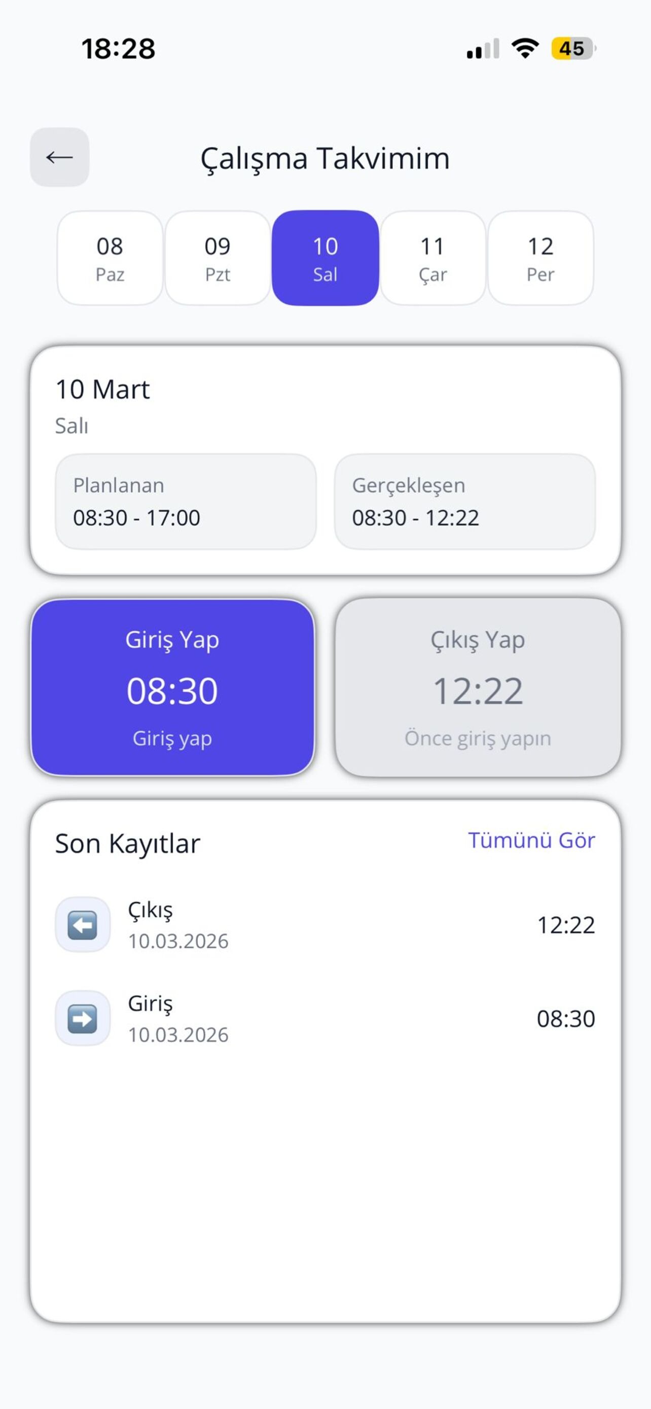 ShiftX mobil uygulama girişi